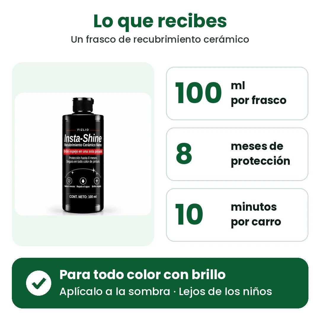 Insta-Shine Recubrimiento Cerámico Nano para Carro