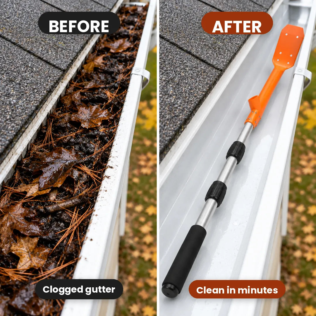 No-Ladder Extendable Gutter Cleaner