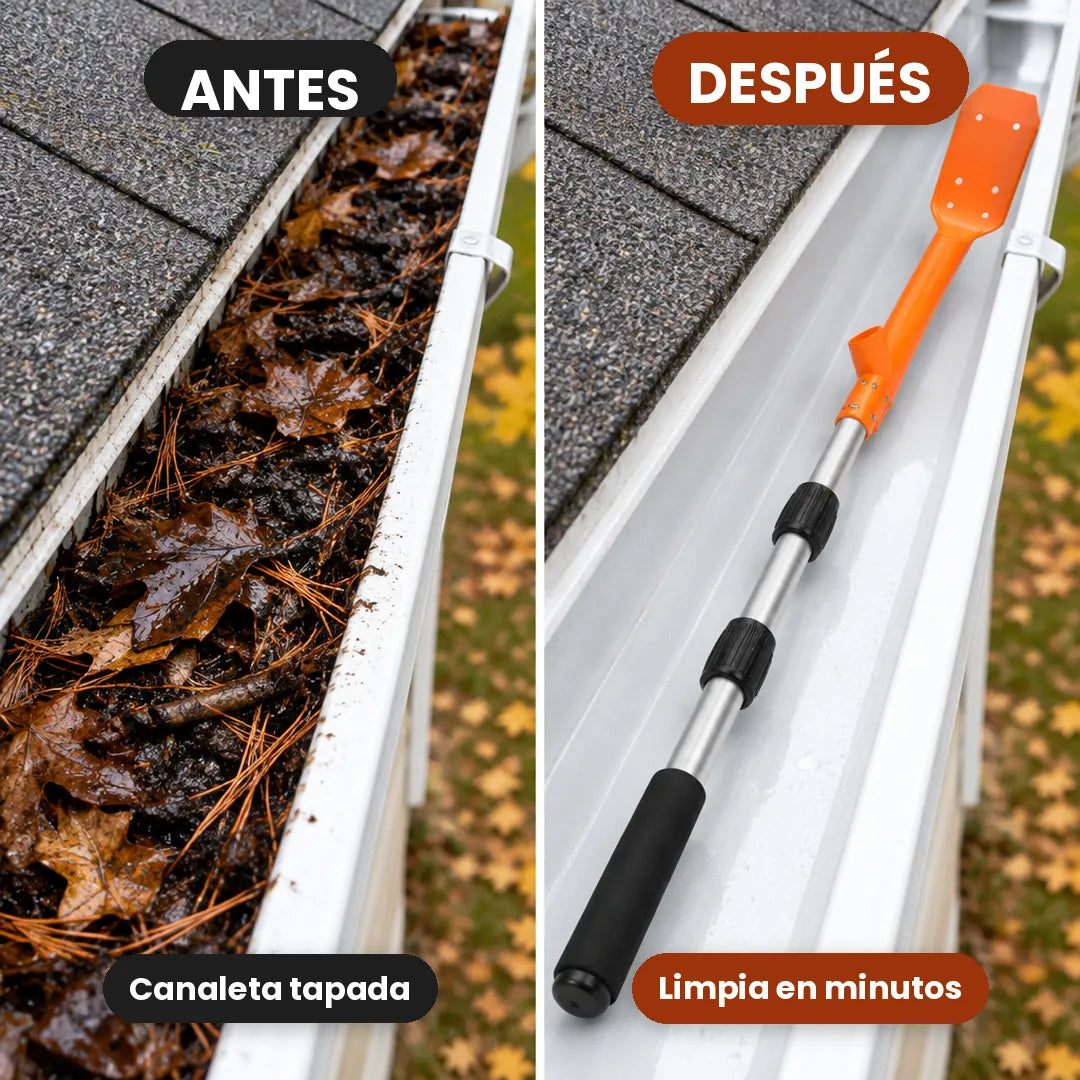 Limpiador de Canaletas Extensible Sin Escalera