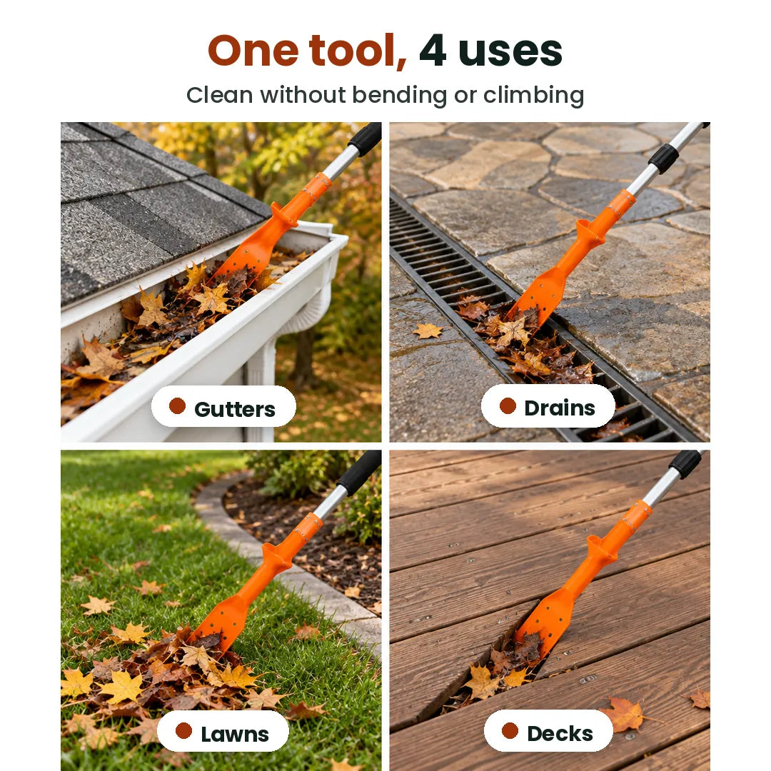 No-Ladder Extendable Gutter Cleaner