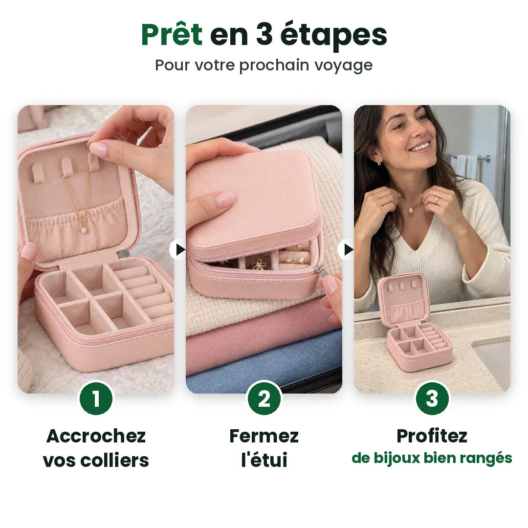 Ranger ses bijoux en voyage en 3 étapes : accrocher, fermer, porter
