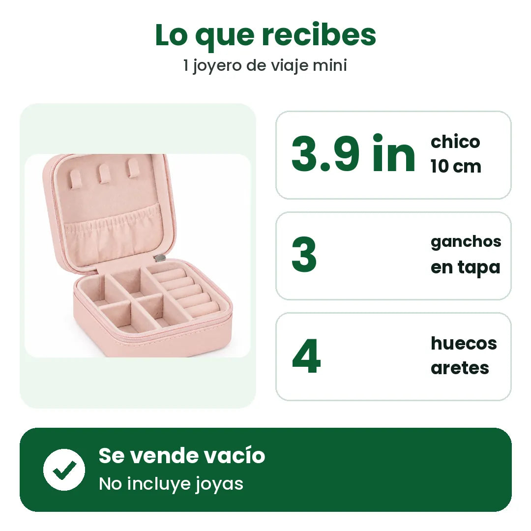 Lo que recibes: 1 joyero pequeño de 3.9 in, se vende sin joyas
