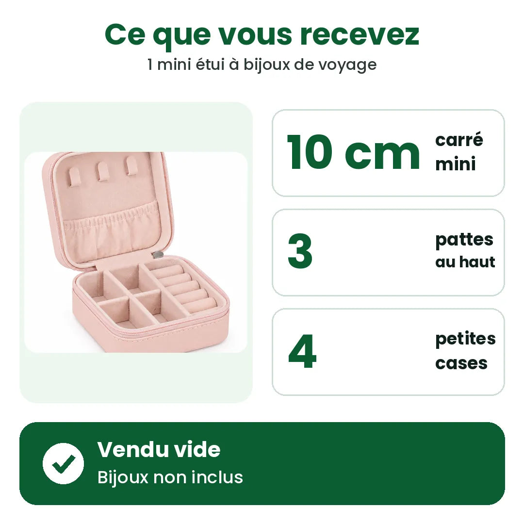 Contenu : 1 petite boîte à bijoux de 10 cm, vendue sans bijoux