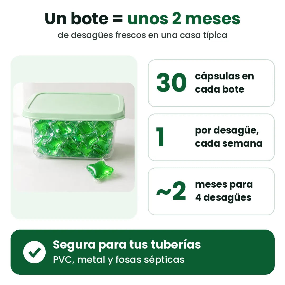 Fizlio Adiós Olor – 30 cápsulas para desagüe
