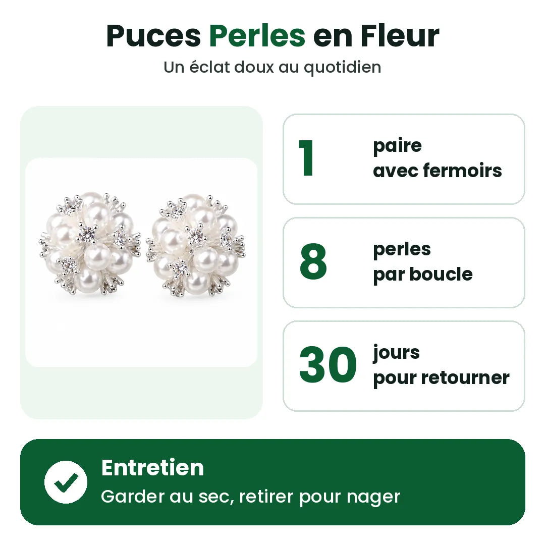 Boucles d'oreilles perles en fleur avec paire, nombre de perles et entretien