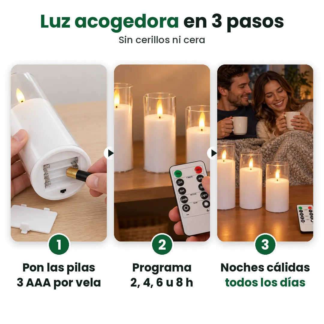 Cómo funcionan las velas de pilas: pon las pilas, programa el temporizador y disfruta