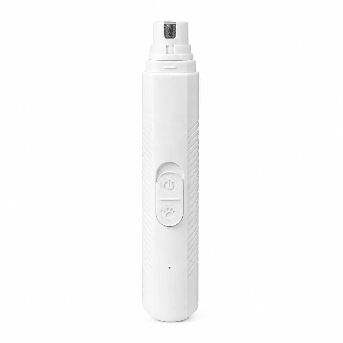 White rechargeable electric dog nail grinder on a white background