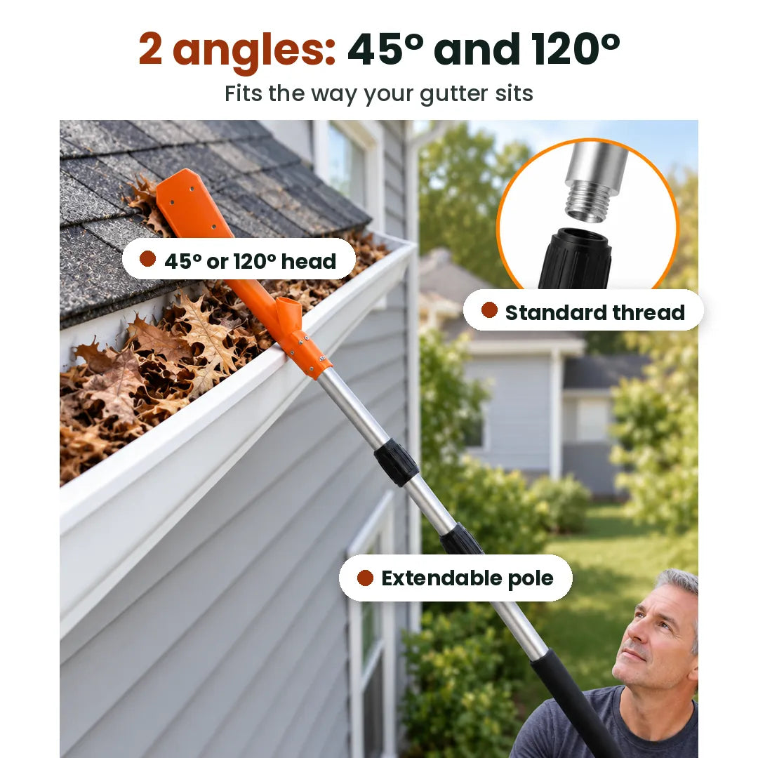 No-Ladder Extendable Gutter Cleaner