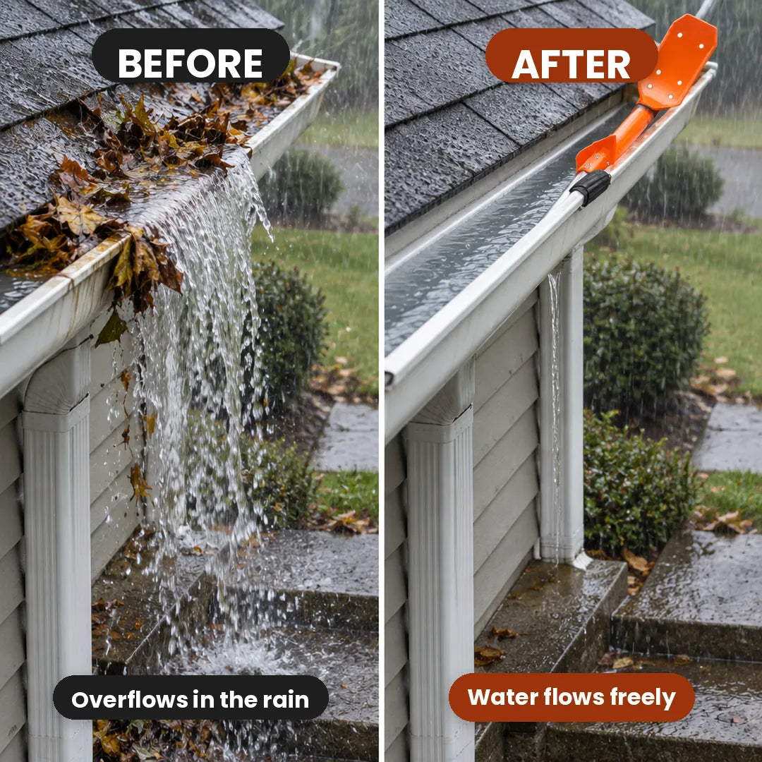 No-Ladder Extendable Gutter Cleaner