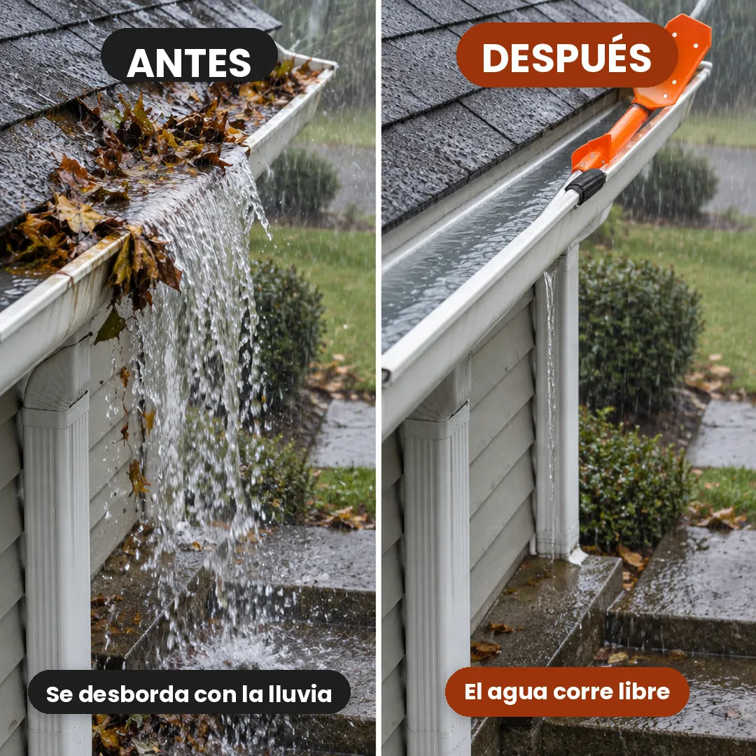 Limpiador de Canaletas Extensible Sin Escalera