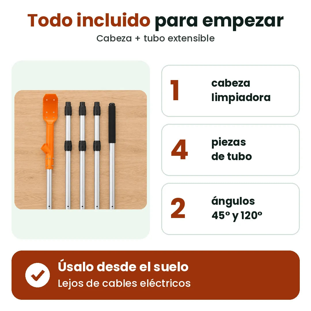 Limpiador de Canaletas Extensible Sin Escalera