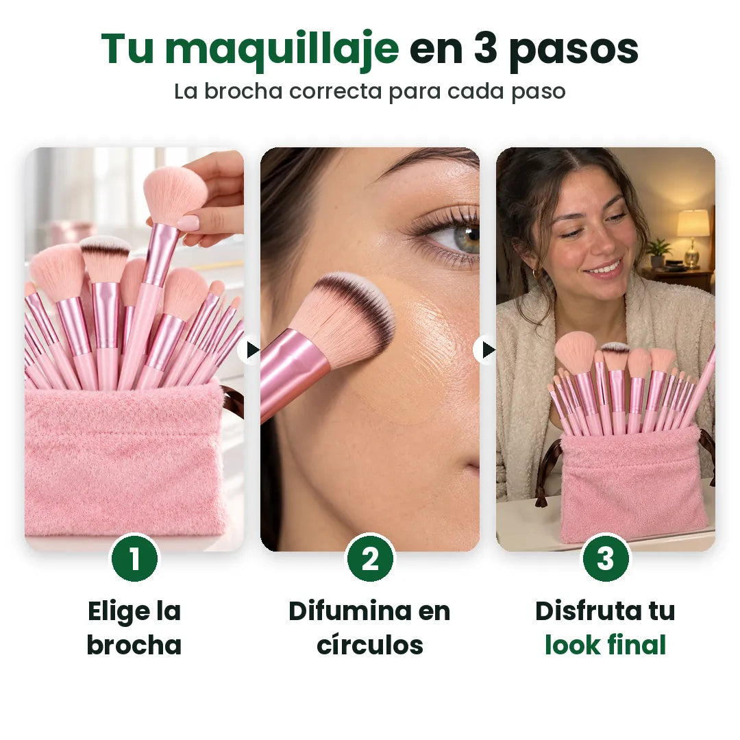 Tres pasos con brochas para maquillar: elige la brocha, difumina en círculos y disfruta tu look