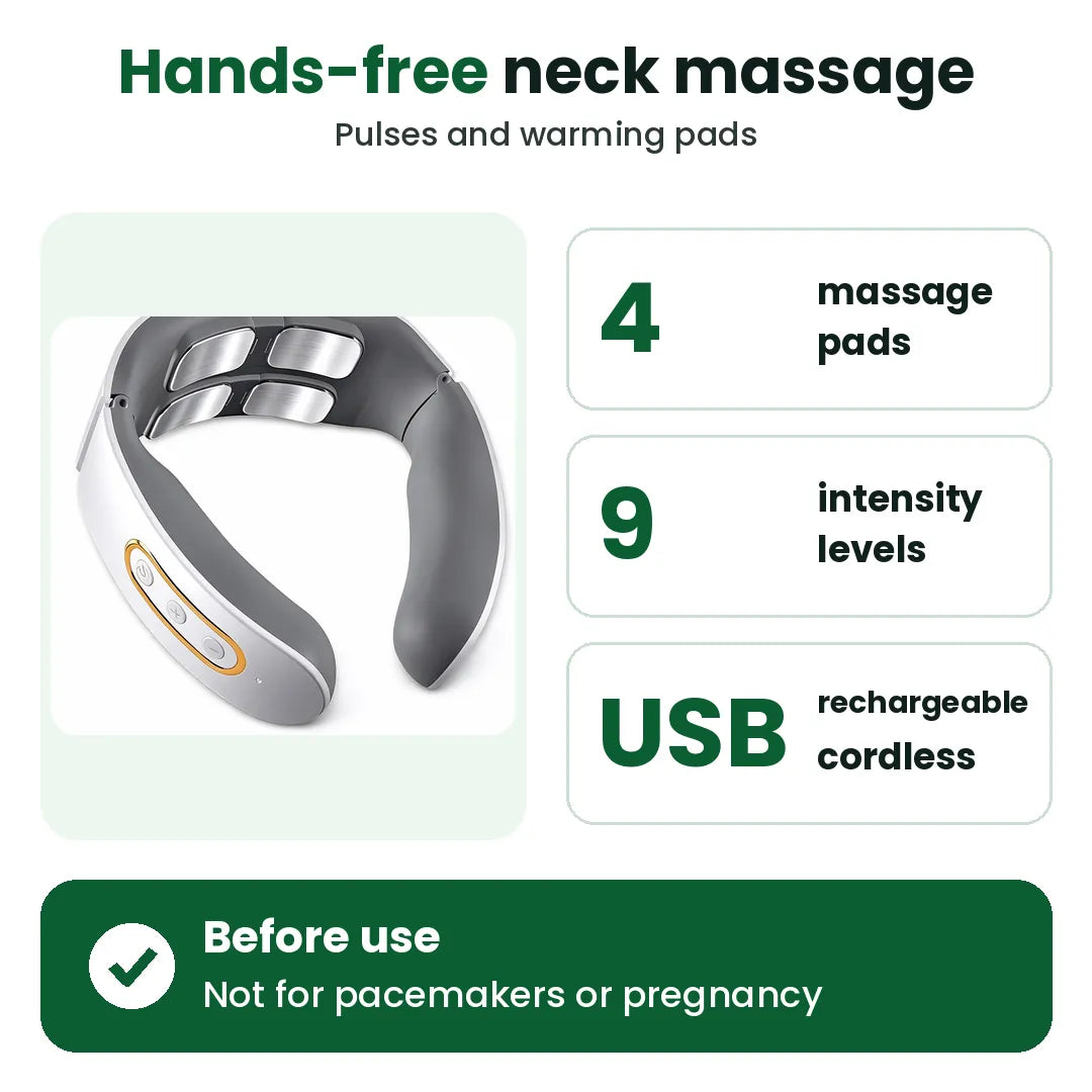 Heated Electric Neck Massager, USB Rechargeable
