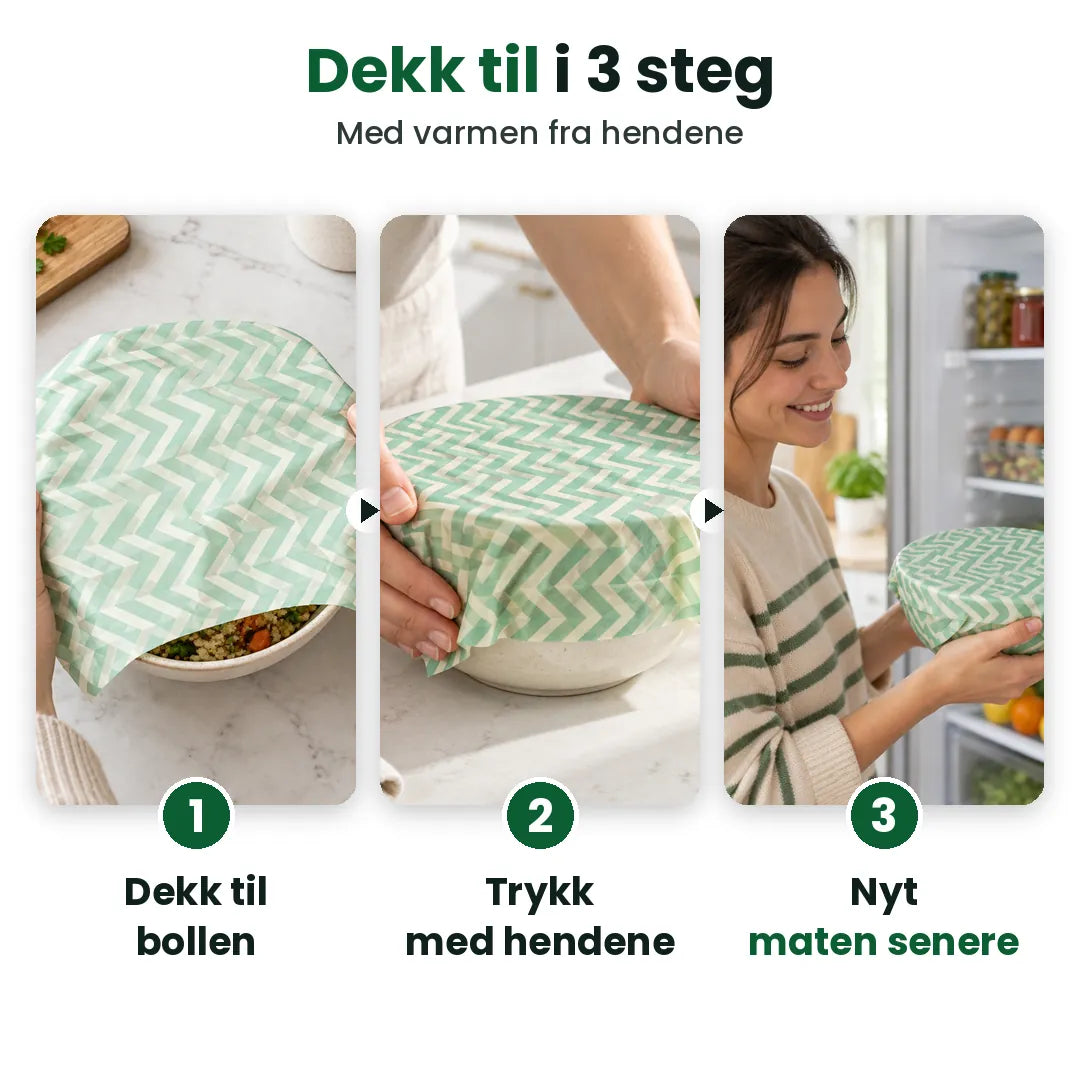 Slik bruker du bivoksduk: dekk til bollen, trykk med hendene og nyt maten senere