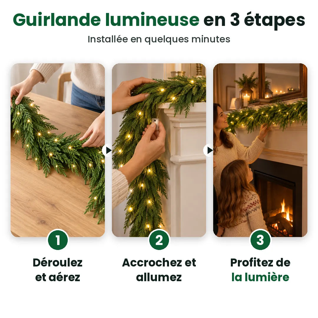 Trois étapes pour installer une guirlande de Noël lumineuse