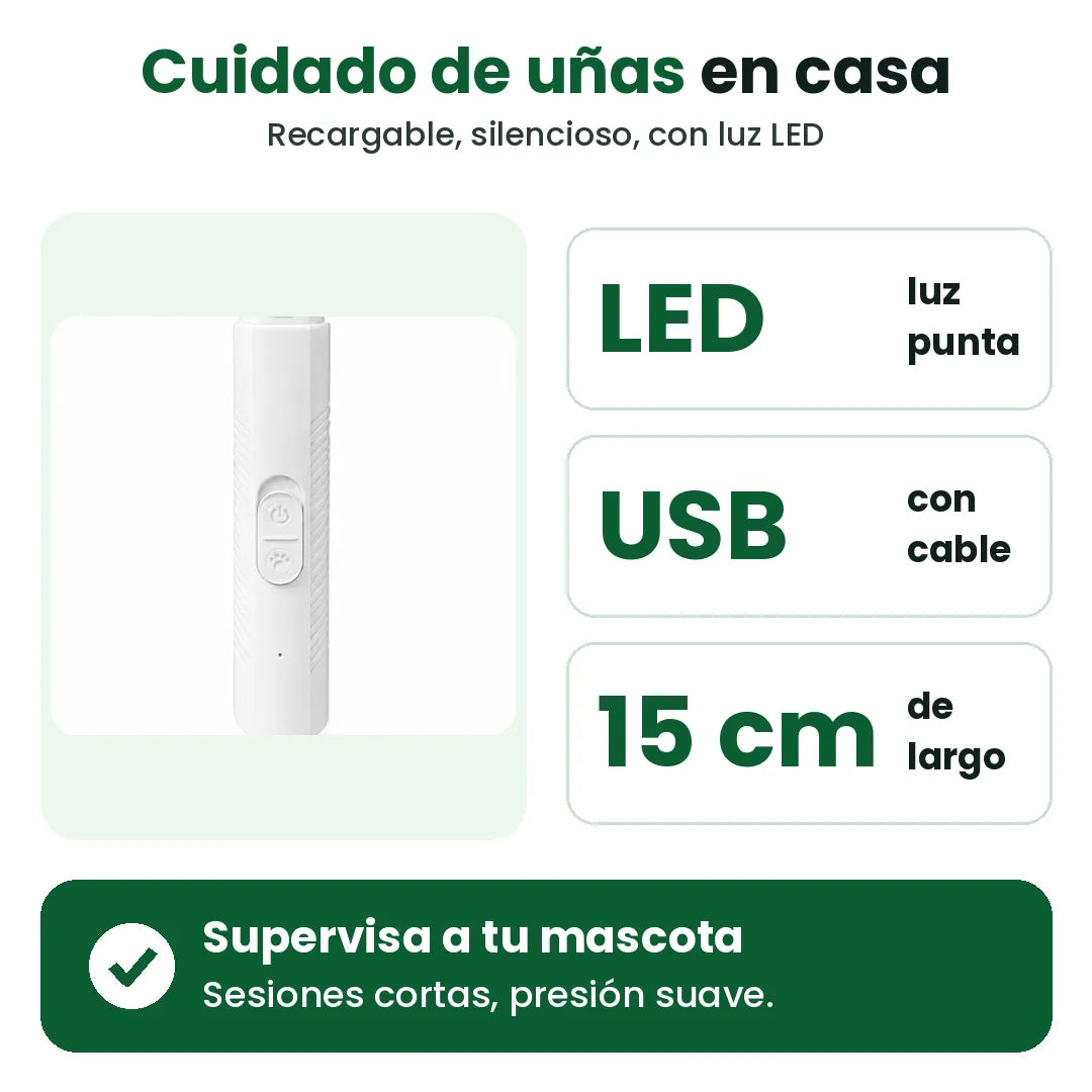 Cuidado de uñas en casa con un cortaúñas eléctrico para perros