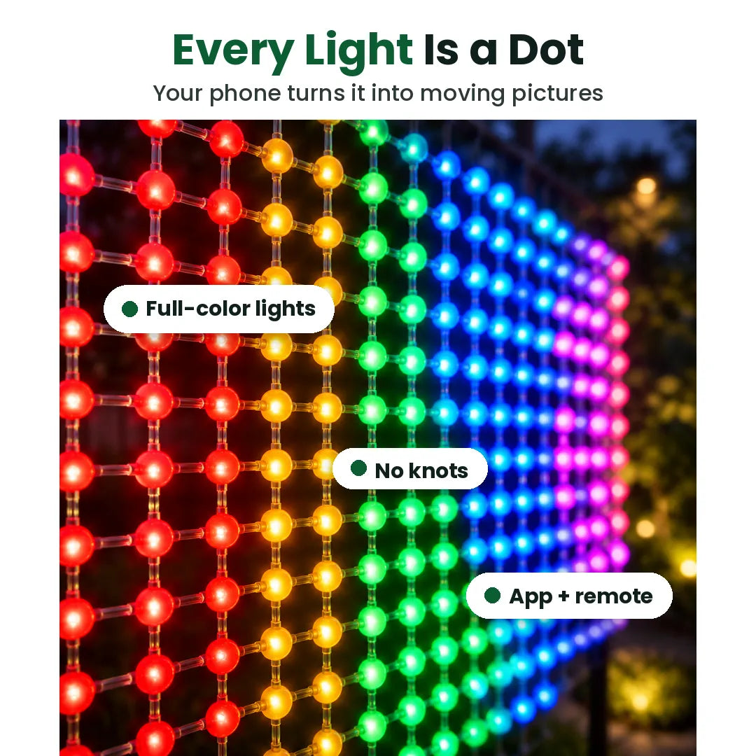 Foldable Smart RGB LED Net Light