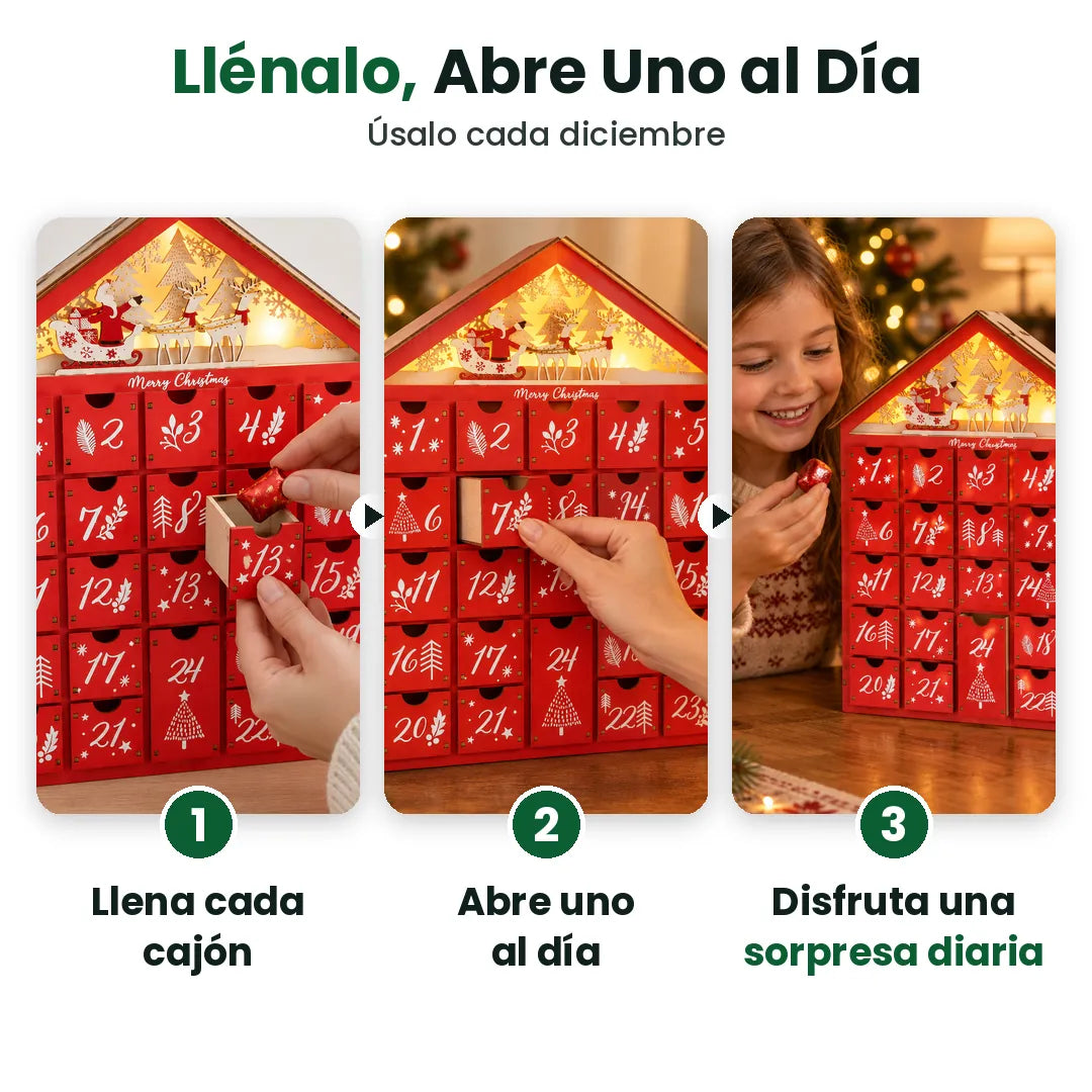 Tres pasos: llena cada cajón, abre uno al día y disfruta con el calendario de adviento