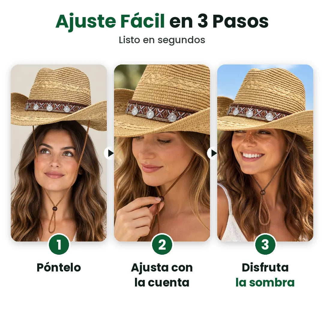 Cómo usar el sombrero de paja en 3 pasos: póntelo, ajusta, disfruta la sombra