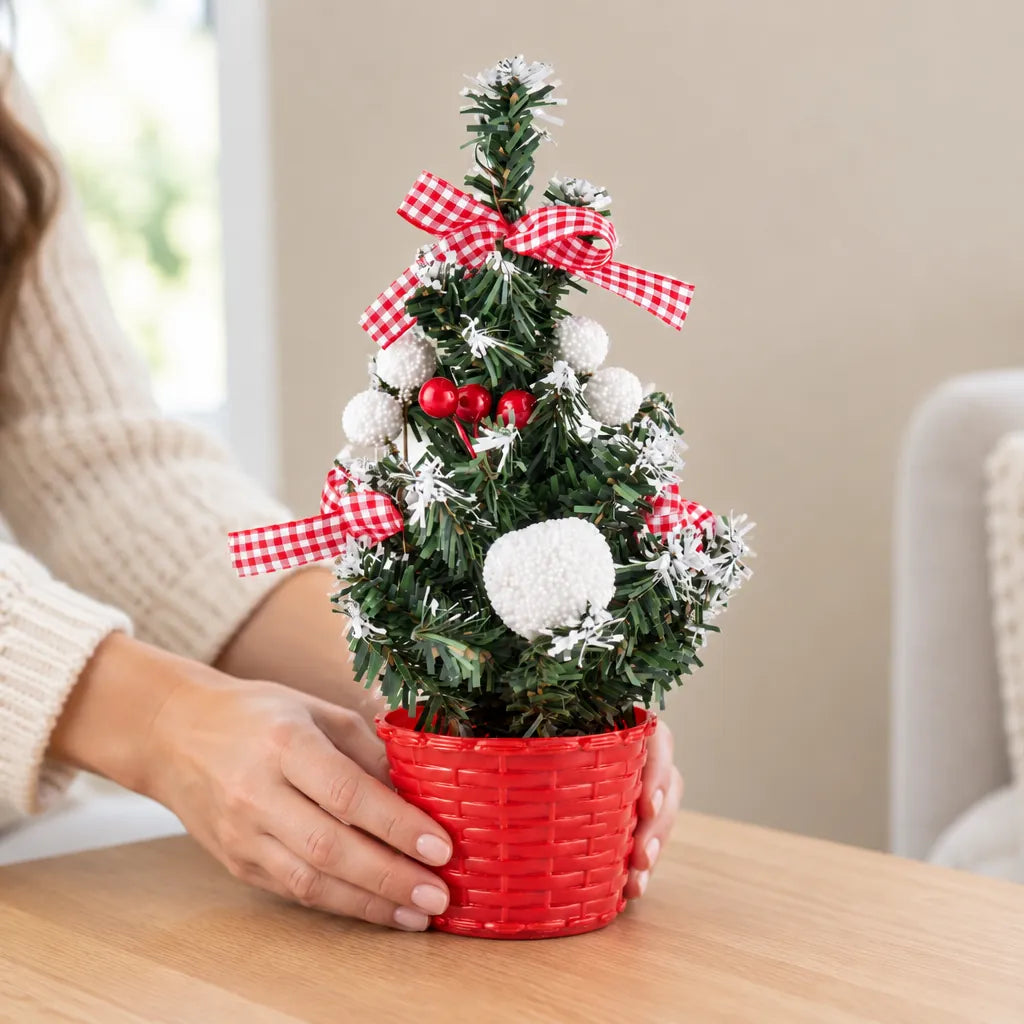 Mini Tabletop Christmas Tree with LED Lights