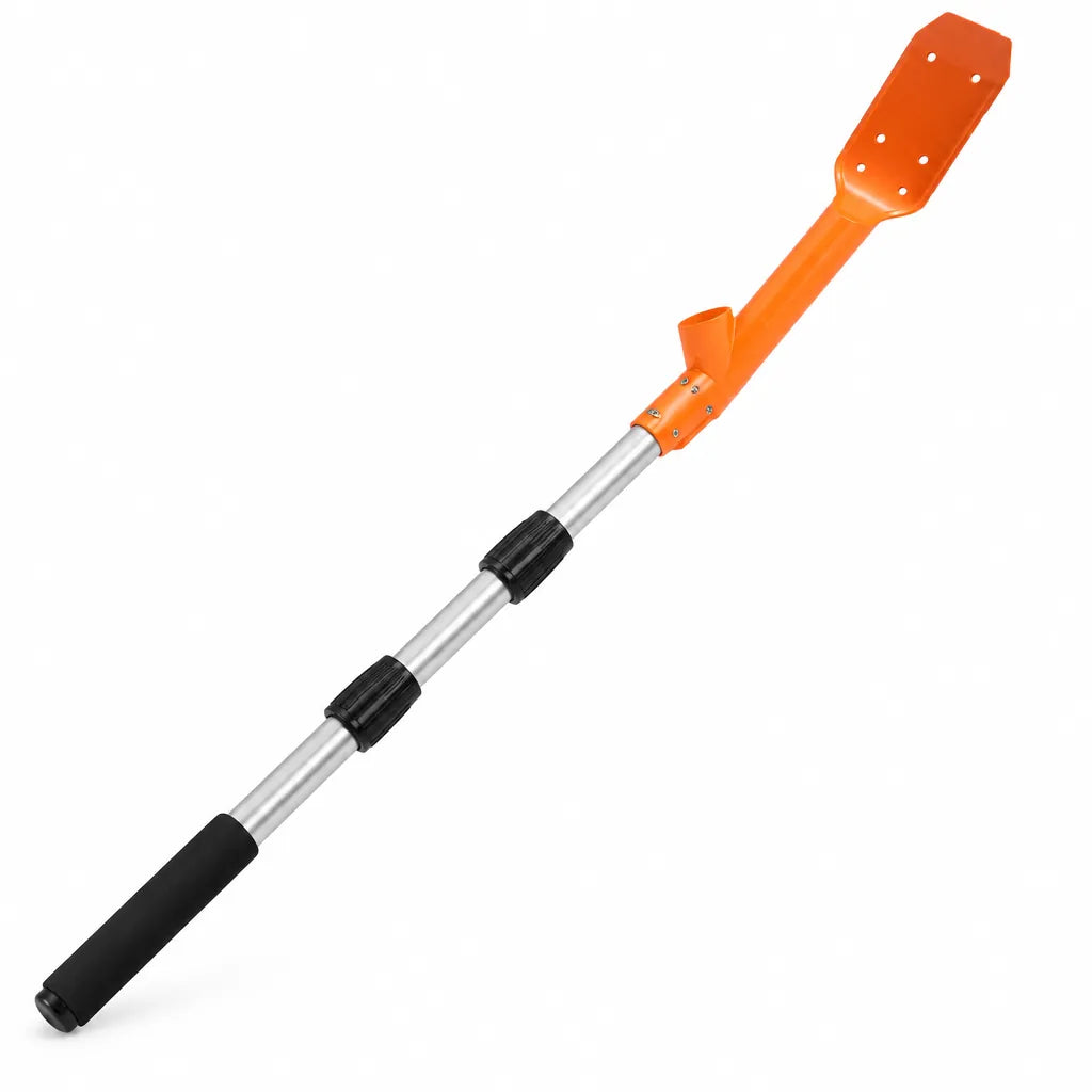 No-Ladder Extendable Gutter Cleaner head on its extension pole